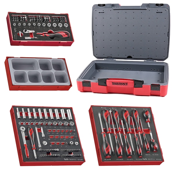 178 Piece 1/4 Inch Drive Socket, Screwdriver & Bit Foam Kit